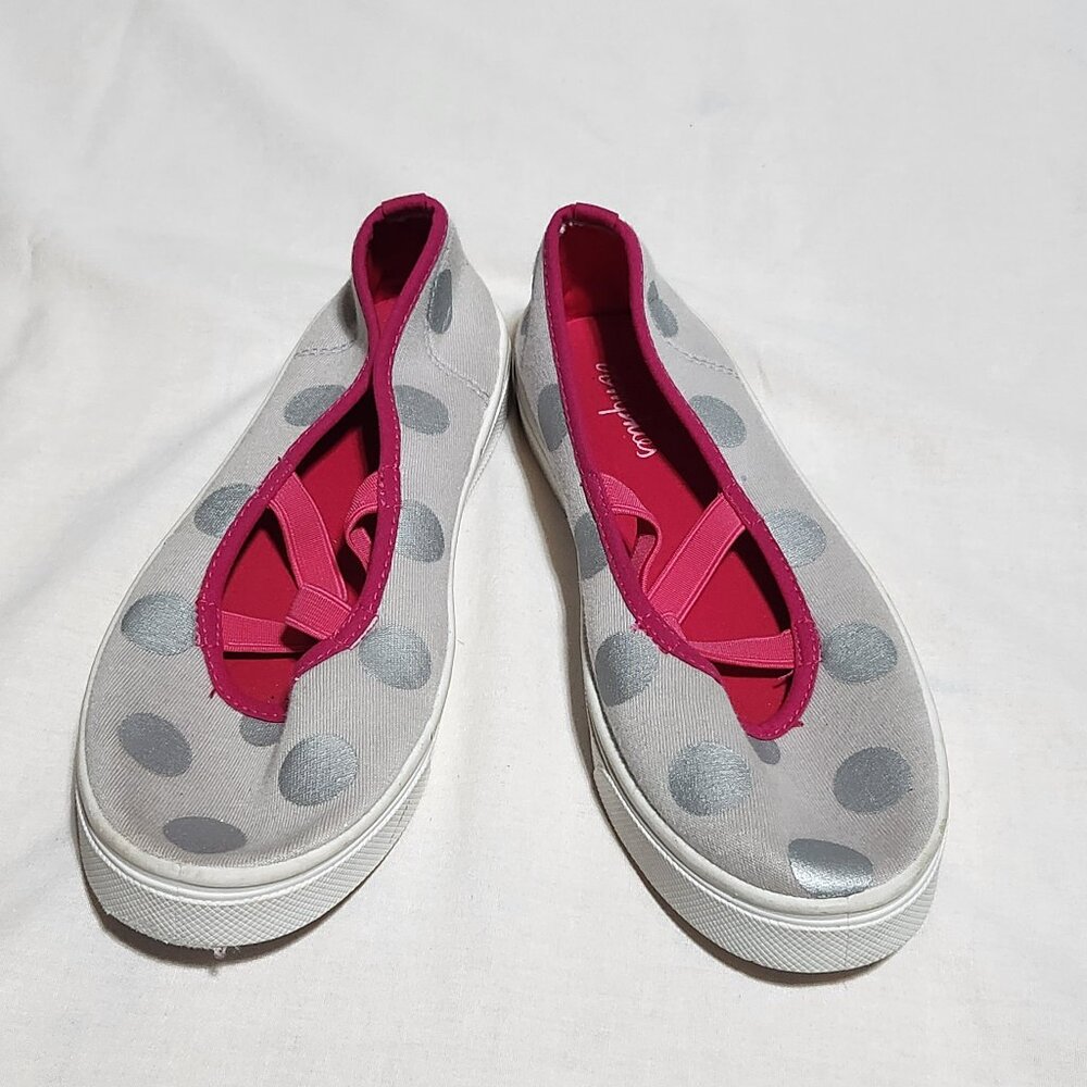 Oomphies Girls’ Polka Dot Slip‑On Shoes – Size 2